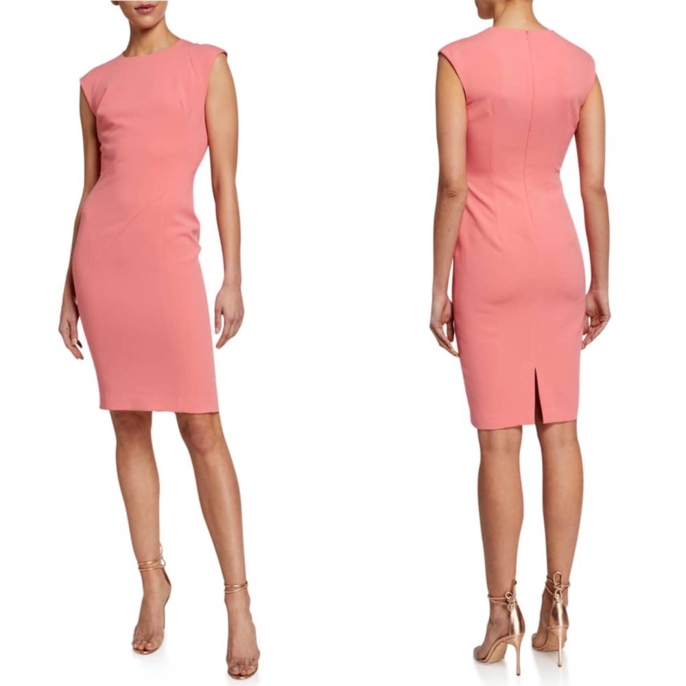 Black Halo Samoa Sheath Dress - Pink Sheath Dress - Coral Cocktail Dress Size 0